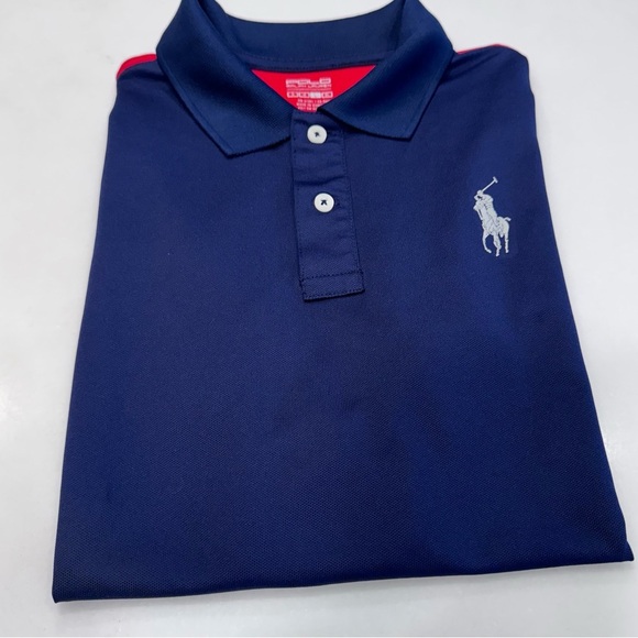 RALPH LAUREN Boys L Big Pony Polo Shirt Color Block moisture Wicking Performance - Picture 10 of 10